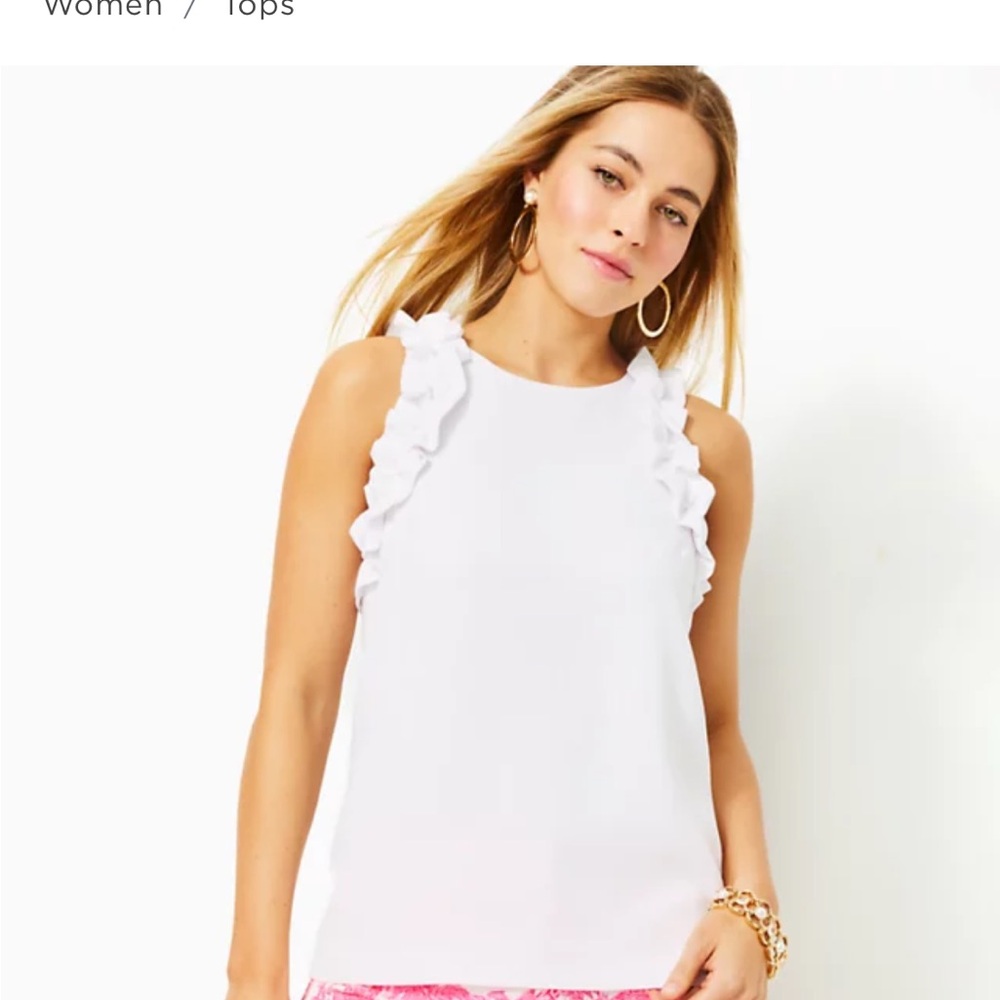 Lily Pulitzer Kaylee Sleeveless Ruffle top - NWT XS white